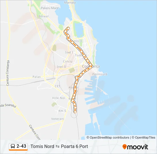 2-43 Bus Line Map