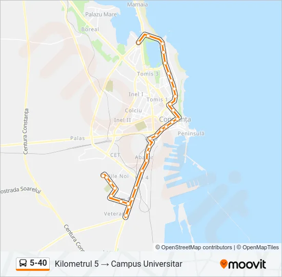 5-40 Bus Line Map