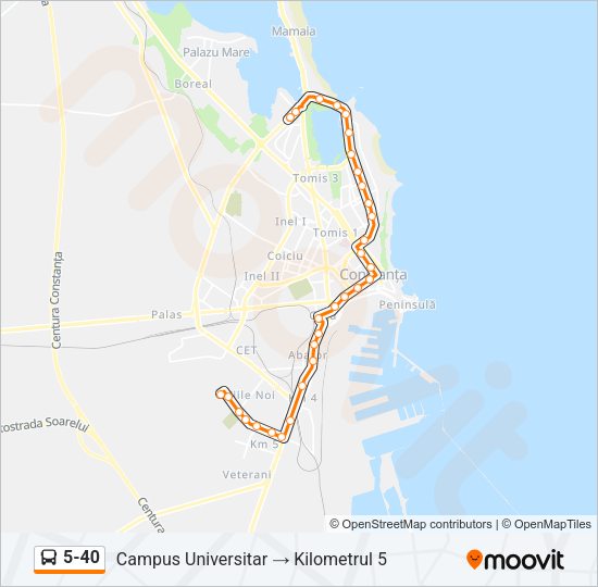 5-40 Bus Line Map
