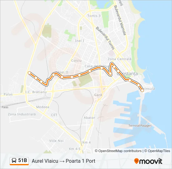 51B Bus Line Map