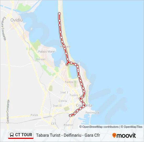 CT TOUR Bus Line Map