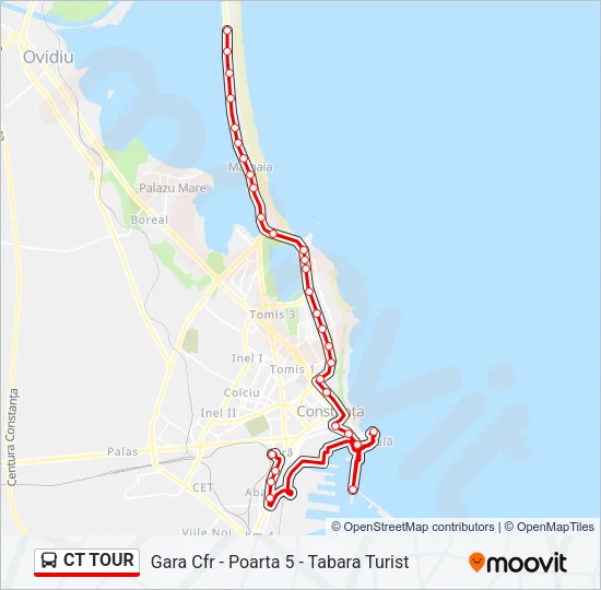 CT TOUR Bus Line Map