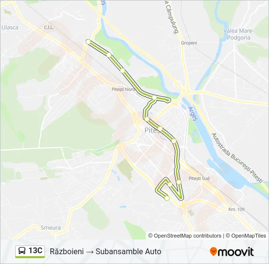 13C Bus Line Map