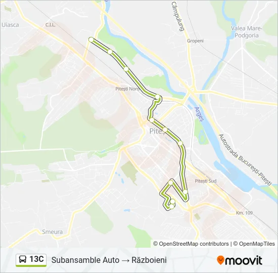 13C Bus Line Map