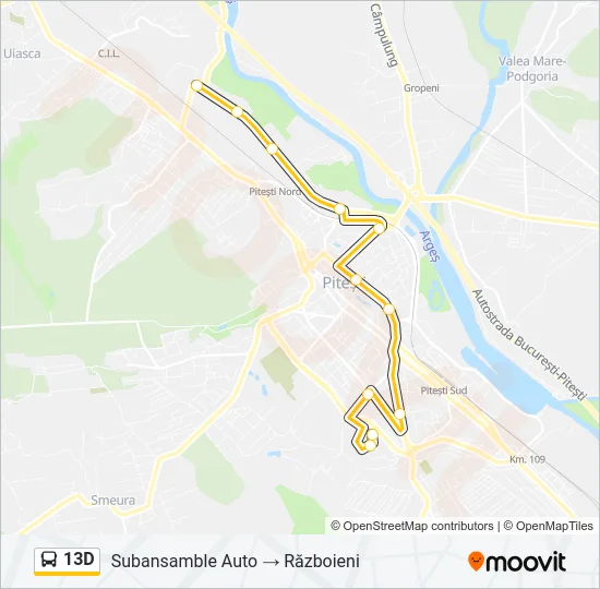 13D Bus Line Map