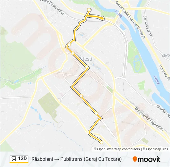 13D Bus Line Map