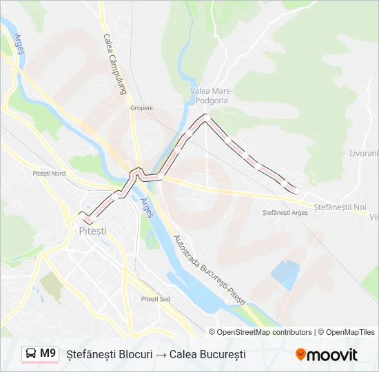 M9 Bus Line Map