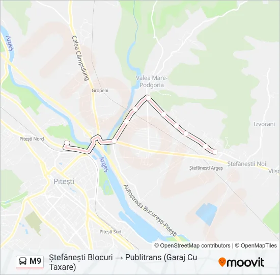 M9 Bus Line Map