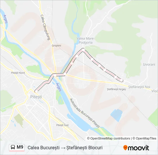 M9 Bus Line Map