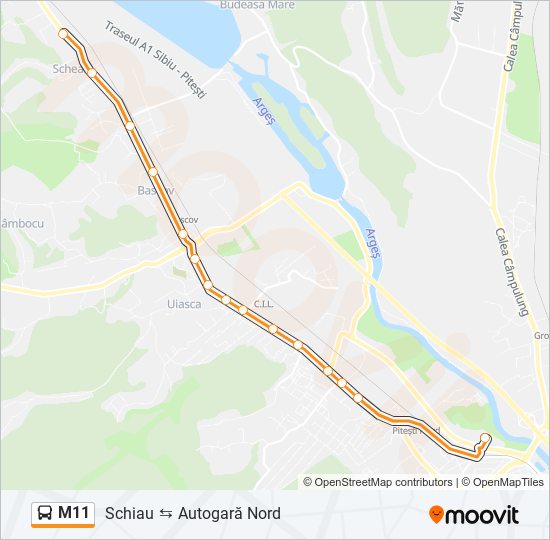 M11 bus Line Map