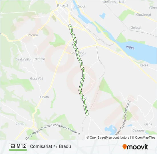 M12 Bus Line Map