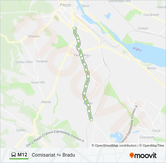 M12 Bus Line Map