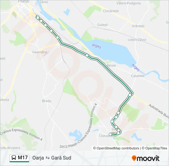 M17 Bus Line Map