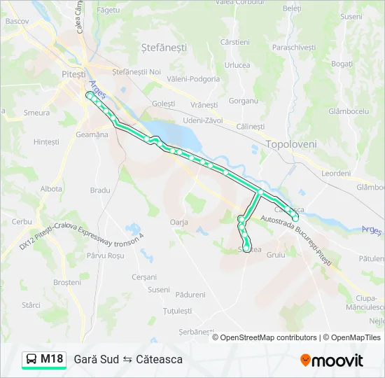 M18 Bus Line Map