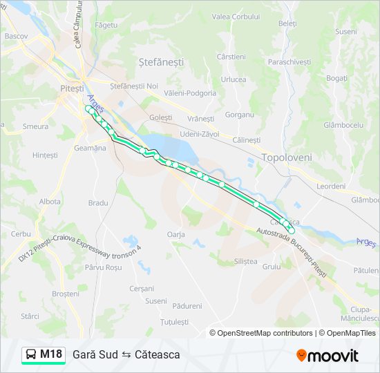 M18 bus Line Map