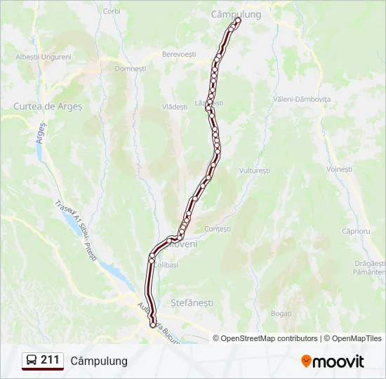 Hartă linie autobuz 211