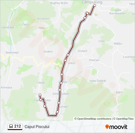 Hartă linie autobuz 212
