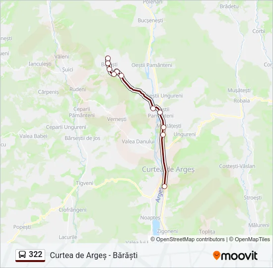 Hartă linie autobuz 322