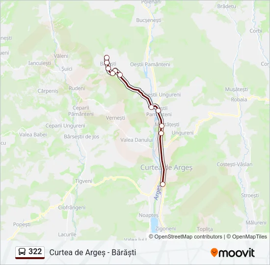 Hartă linie autobuz 322