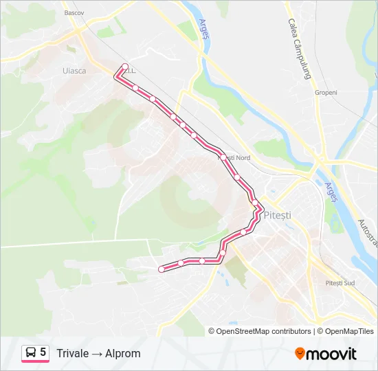 Hartă linie autobuz 5