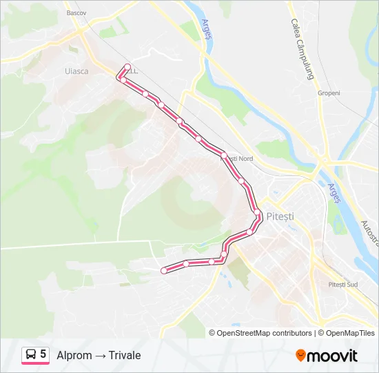 5 Bus Line Map
