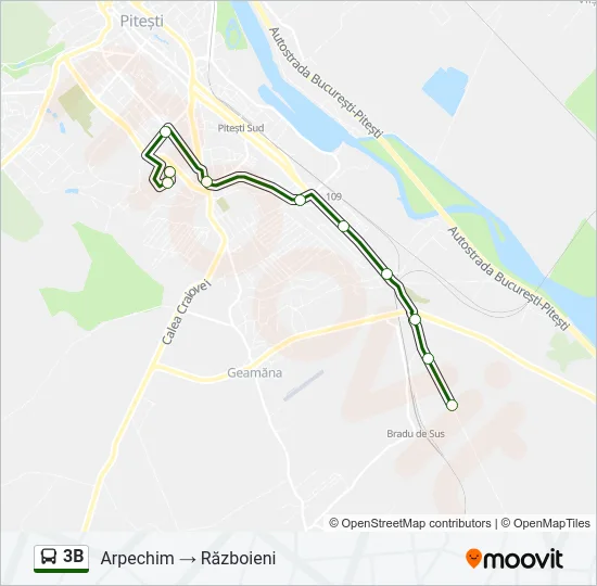 3B Bus Line Map