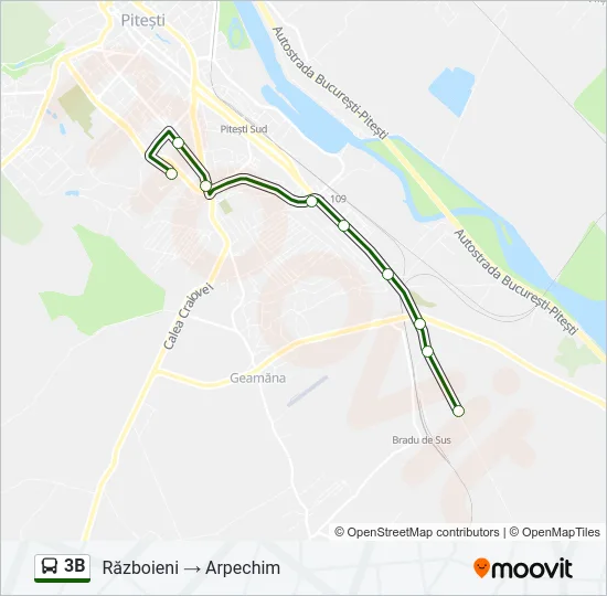 3B Bus Line Map