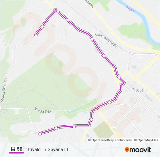 5B Bus Line Map