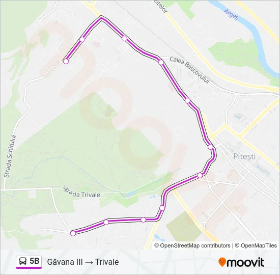 5B Bus Line Map