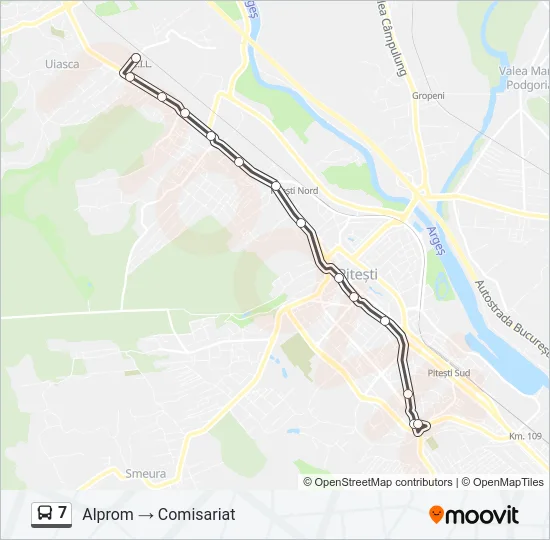 7 Bus Line Map