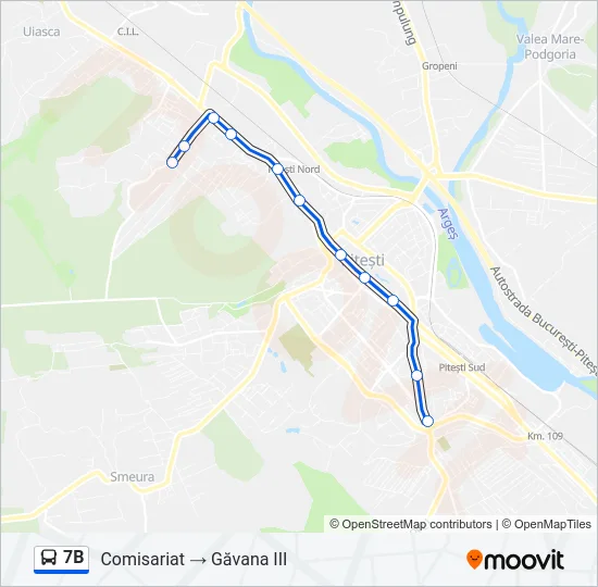 7B Bus Line Map