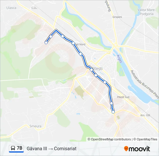 7B Bus Line Map