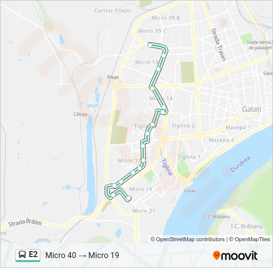 E2 Bus Line Map