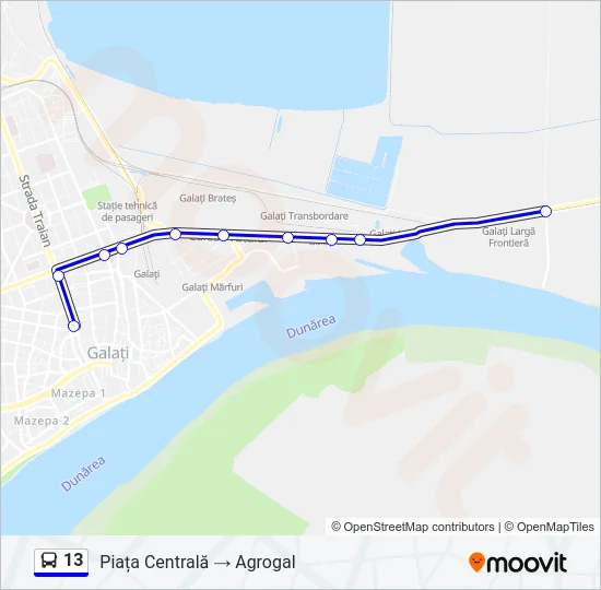 13 Bus Line Map