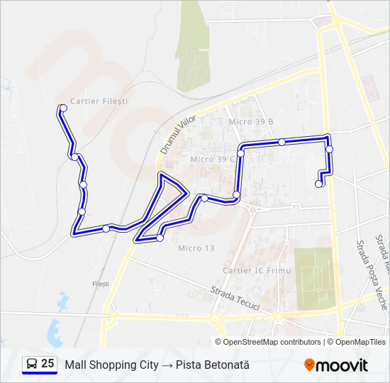 25 Bus Line Map
