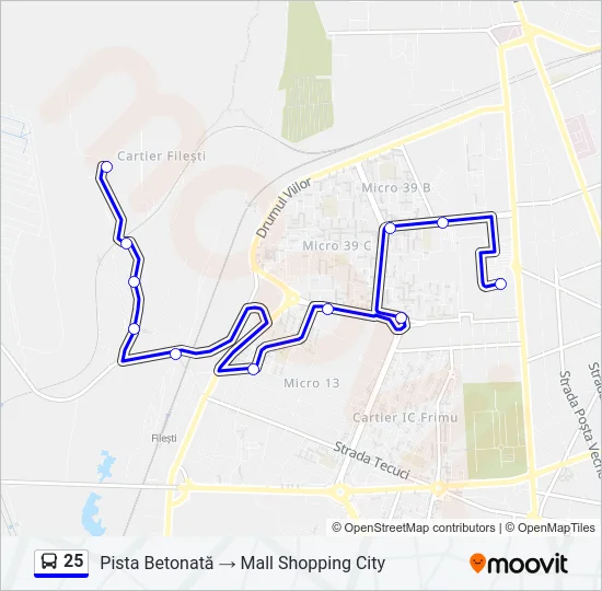 25 Bus Line Map