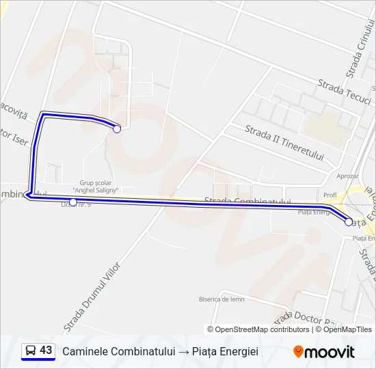43 Bus Line Map