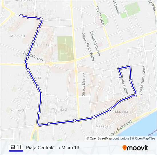 Hartă linie autobuz 11