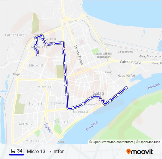 34 Bus Line Map