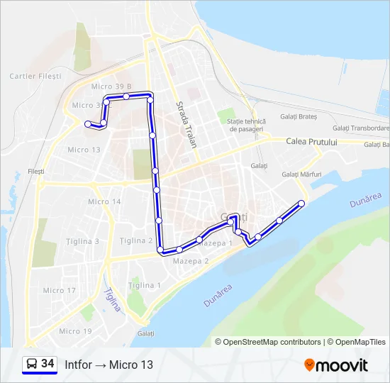 34 Bus Line Map