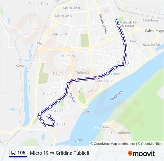 105 Bus Line Map