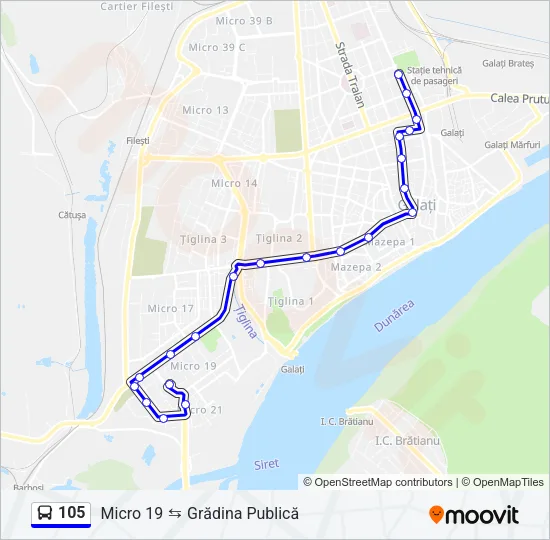 105 Bus Line Map