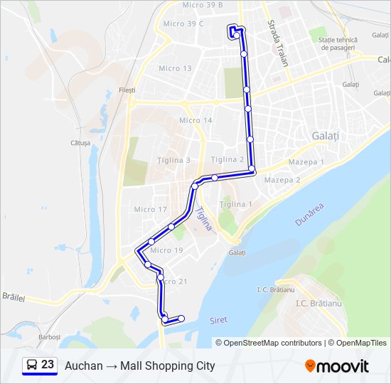 23 bus Line Map