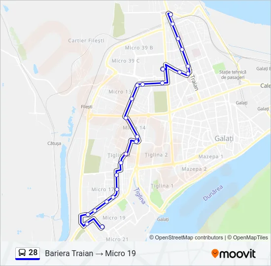28 Bus Line Map
