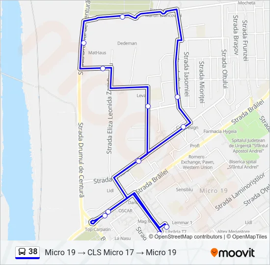 38 Bus Line Map
