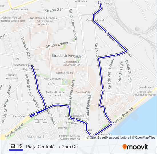 15 Bus Line Map