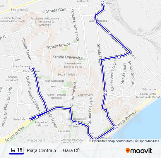 15 Bus Line Map