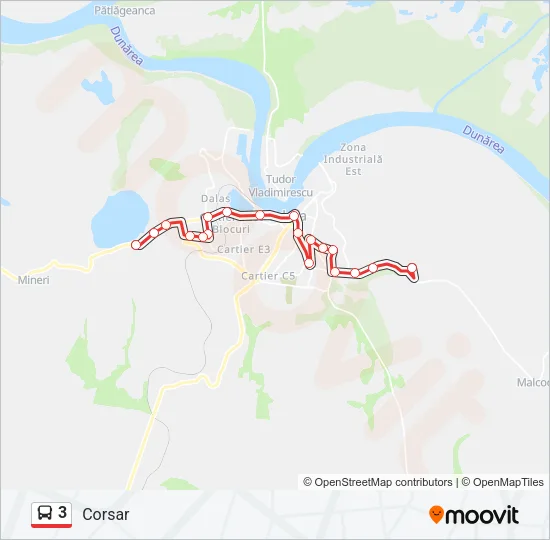 3 Bus Line Map