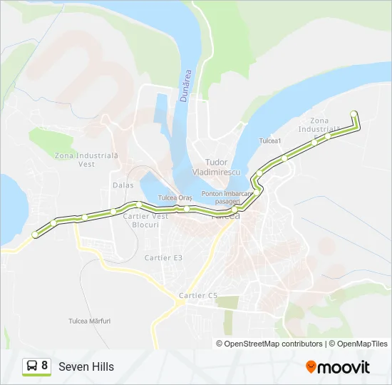 Hartă linie autobuz 8