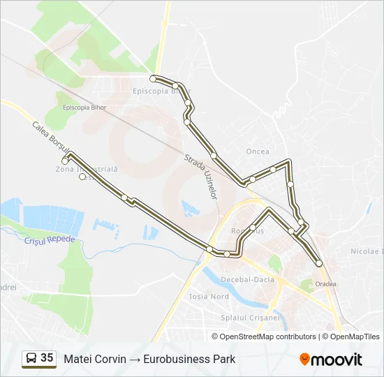 35 Bus Line Map